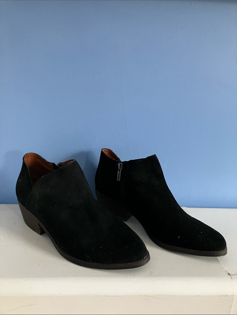 Lucky Brand Women’s Black Suede Heeled Booties - 9